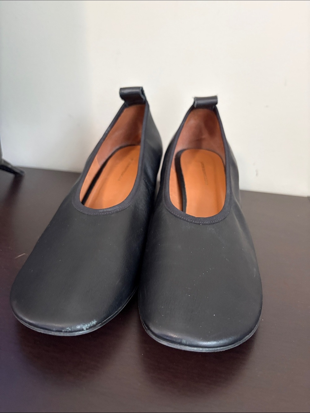 Anthropologie Glove Ballet Block Heels Shoe Black Leather Sz 38 US Sz 7-7.5 - Picture 2 of 10